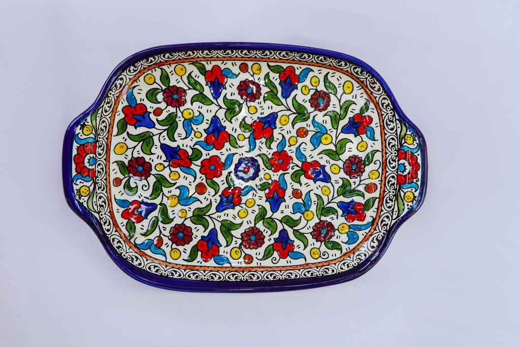 Rectangle Tray with Handle- Mixed Color