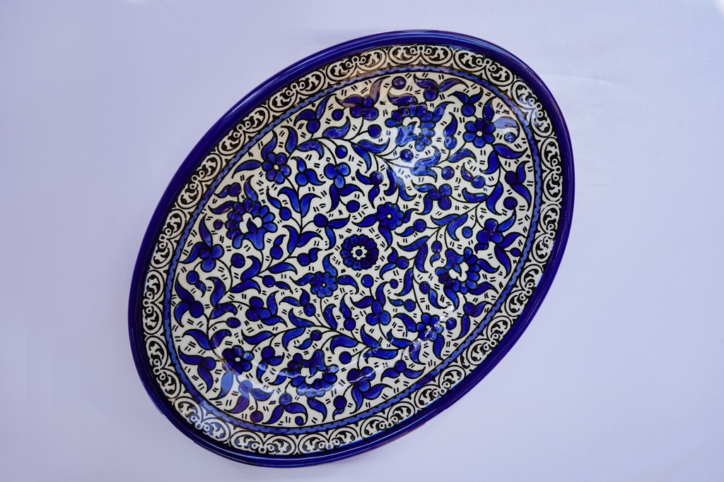 Oval Large Plate - Blue