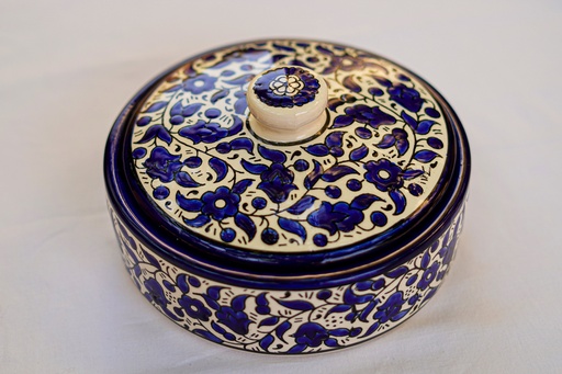 Pot with cover - Large Blue